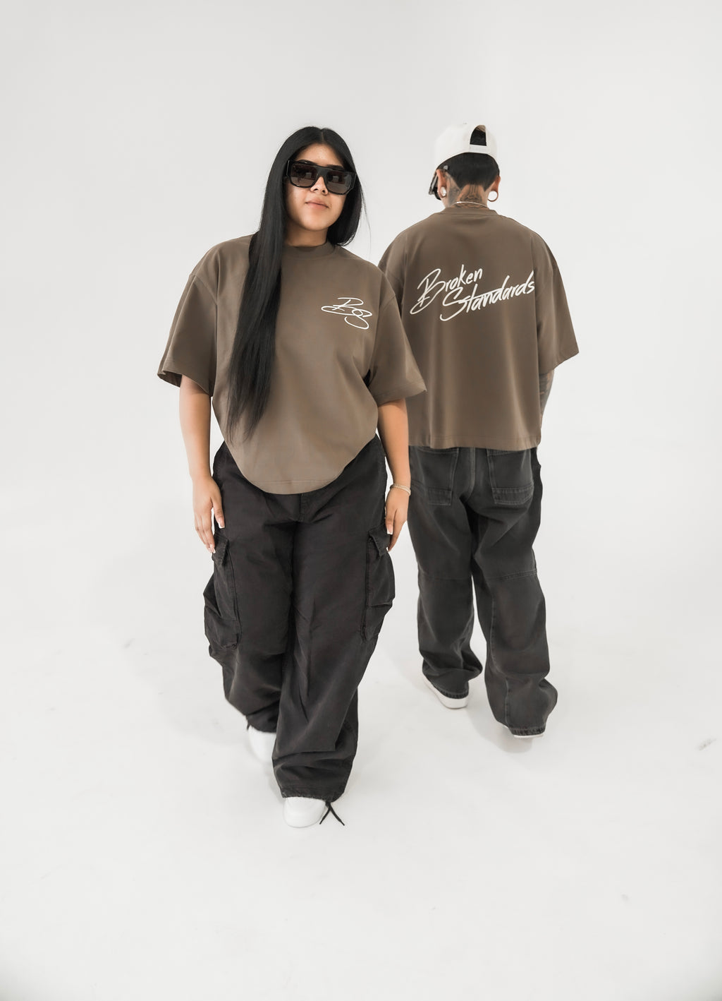 BS OVERSIZED CROPPED TEE - MOCHA