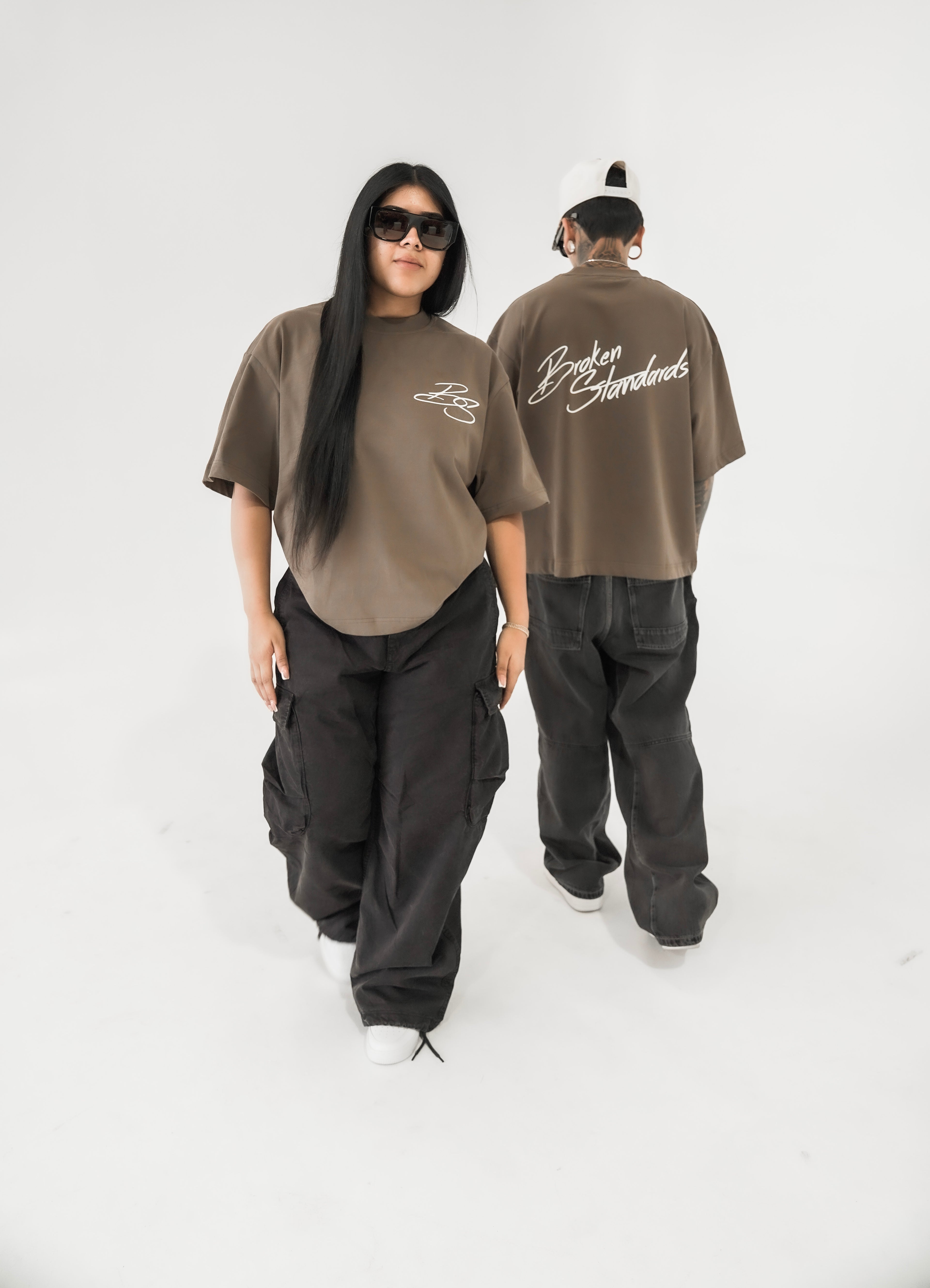 BS OVERSIZED CROPPED TEE - MOCHA