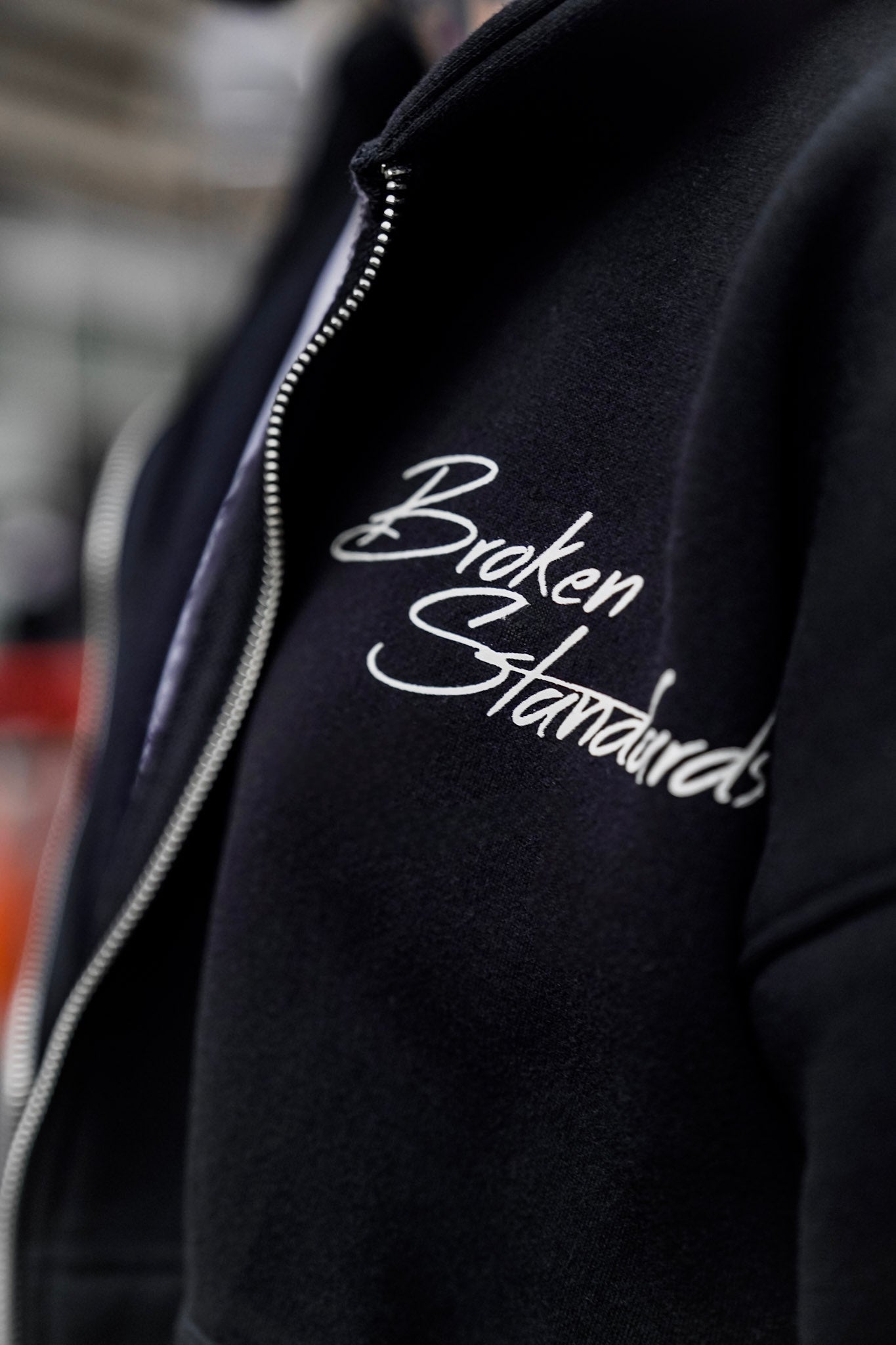 BS ZIP-UP BOXY HOODIE- BLACK