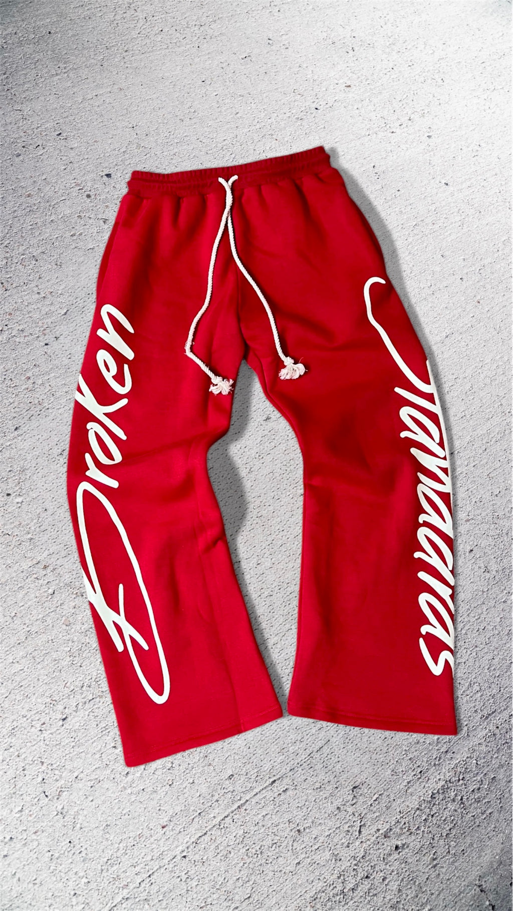 BS DRAWSTRING STRAIGHT-LEG SWEATPANTS- CRIMSON RED
