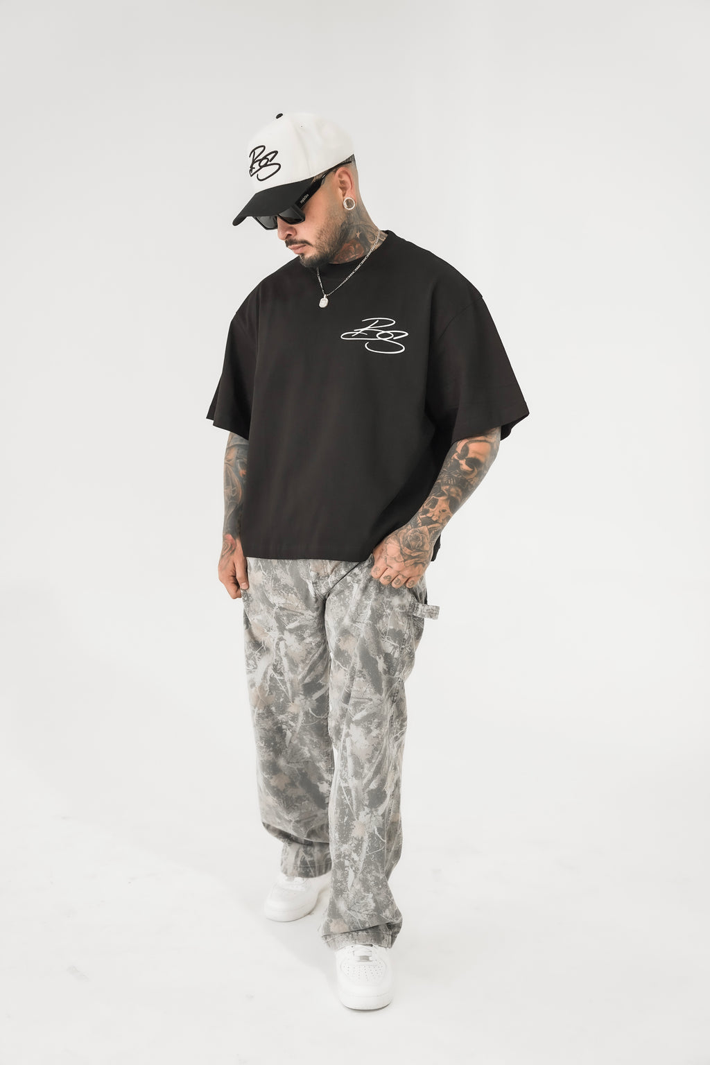 BS OVERSIZED CROPPED TEE - BLACK