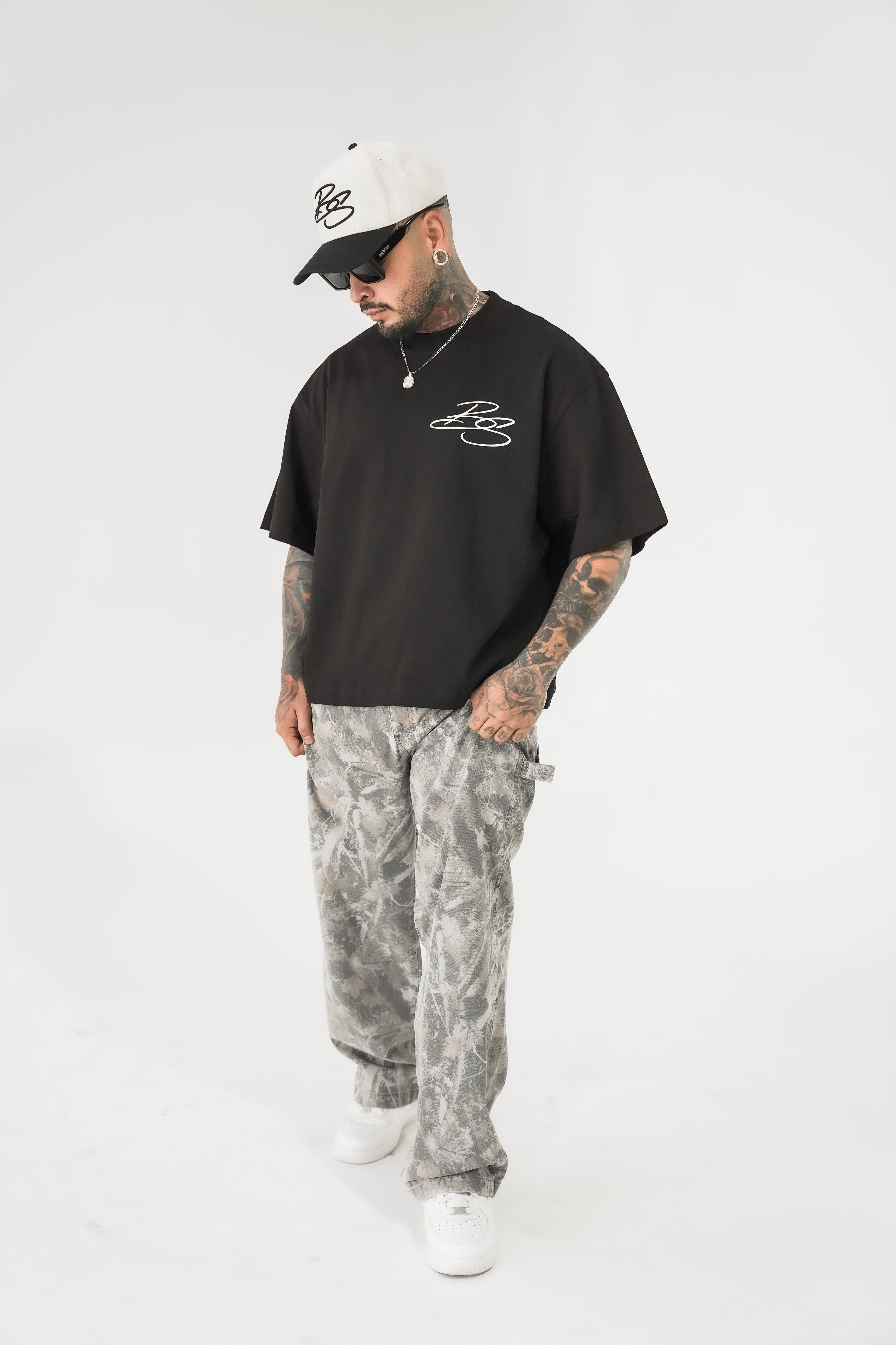 BS OVERSIZED CROPPED TEE - BLACK