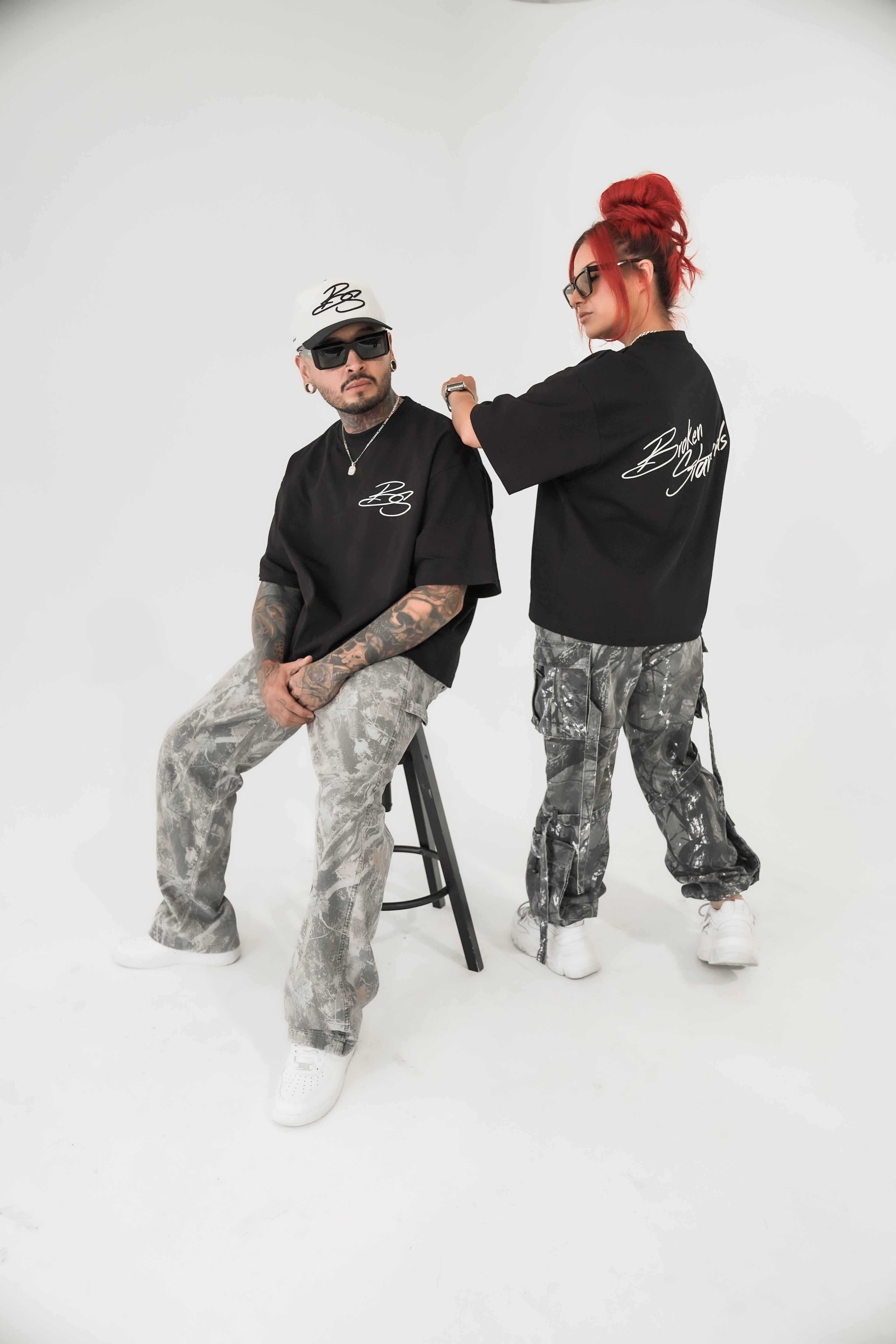 BS OVERSIZED CROPPED TEE - BLACK