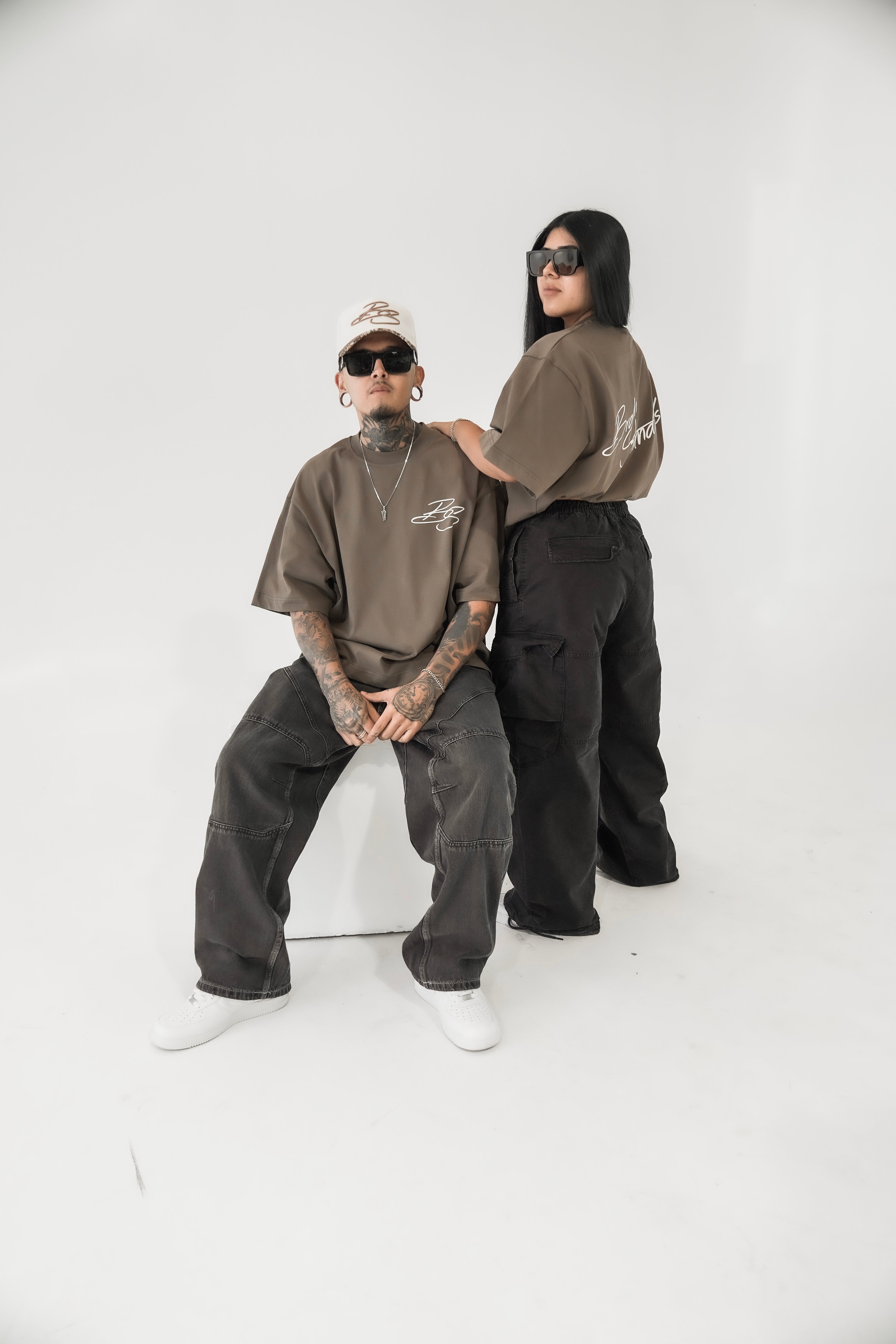 BS OVERSIZED CROPPED TEE - MOCHA