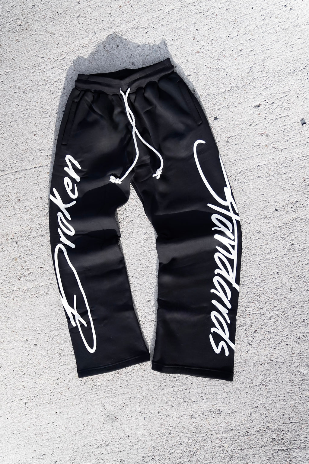 BS DRAWSTRING STRAIGHT-LEG SWEATPANTS- BLACK