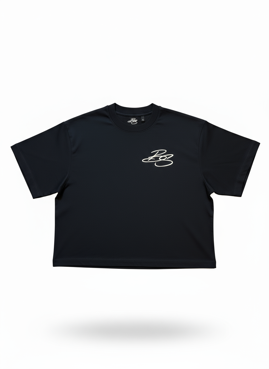 BS OVERSIZED CROPPED TEE - BLACK