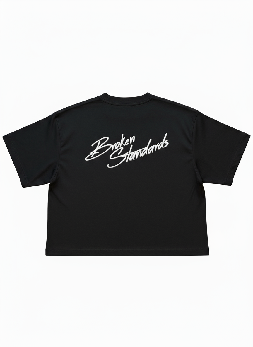 BS OVERSIZED CROPPED TEE - BLACK