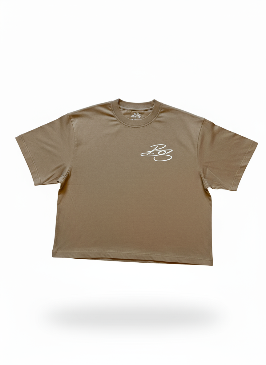 BS OVERSIZED CROPPED TEE - MOCHA